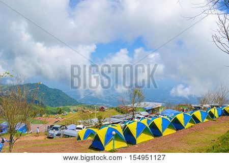 Drug exposure atmosphere atmosphere at Phu Thap withdraw. The tents are made as close to nature.