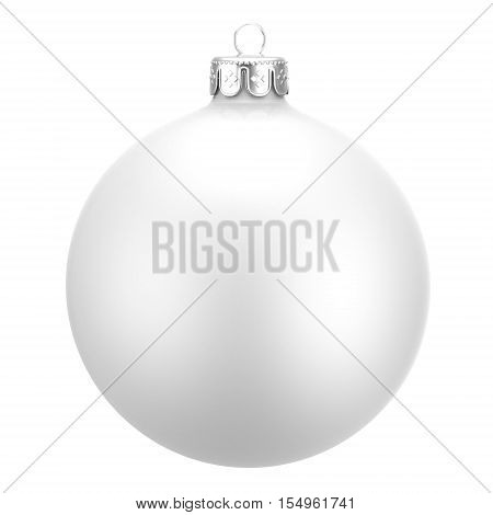 Silver christmas ball isolated on white background
