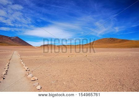 Surrounding are of the Laguna Altiplanica which is a high plateu Lagoon in the area of San Pedro de Atacama in Chile, South America