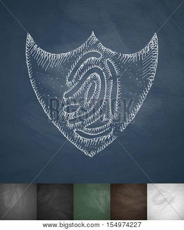 fingerprint protaction icon. Hand drawn vector illustration. Chalkboard Design