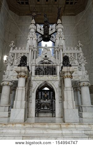 Sarcophagus of Christopher Columbus in Santo Domingo lighthouse, Dominican Republic