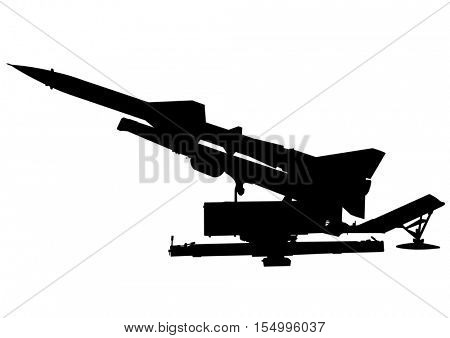 Missile anti-aircraft gun on a white background