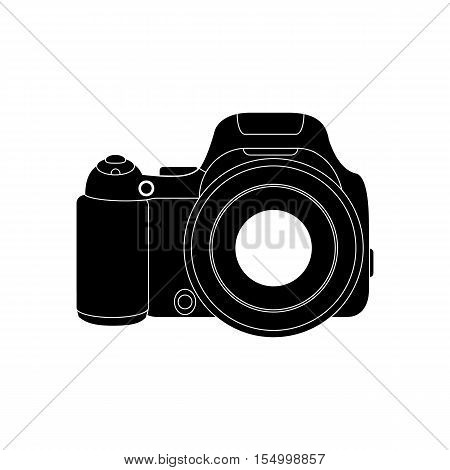 A camera digital professional, digital SLR. Icon, symbol, sign of the camera.