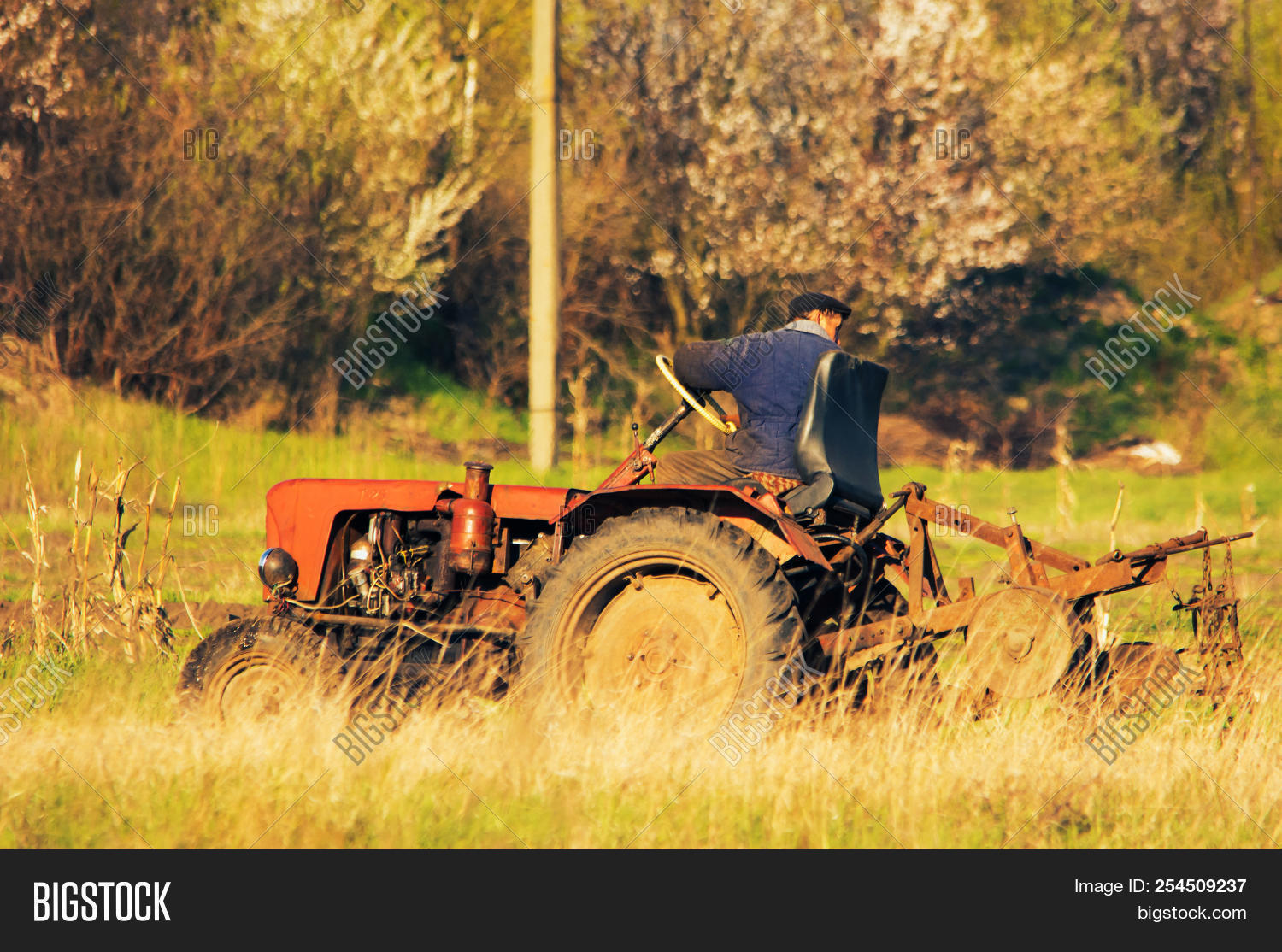 Tractor Driver Plowing Image & Photo (Free Trial) Bigstock