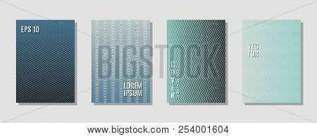 Creative Zig Zag Banner Templates, Wavy Lines Gradient Stripes Backgrounds For Musical Cover. Curve 