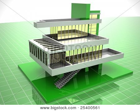 Modell des Hauses. 3D