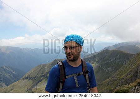 Climber Portrait - Man On The Peek Vistea Mare And Moldoveanu Peek,
