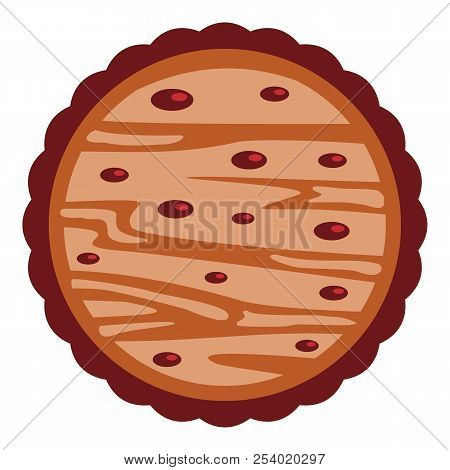 Biscuit With Drop Icon. Flat Illustration Of Biscuit With Drop Icon For Web