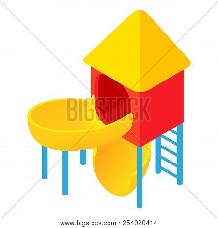 Slide Pipe Icon In Cartoon Style Isolated On White Background. Entertainment For Children Symbol Ill