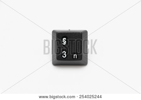Single Black Keys Of Keyboard With Different Letters