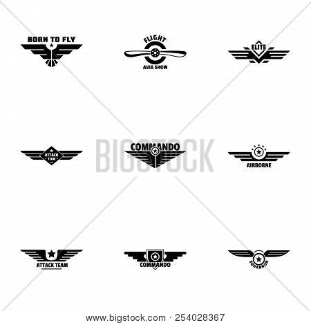 Avian Emblem Icons Set. Simple Set Of 9 Avian Emblem Vector Icons For Web Isolated On White Backgrou