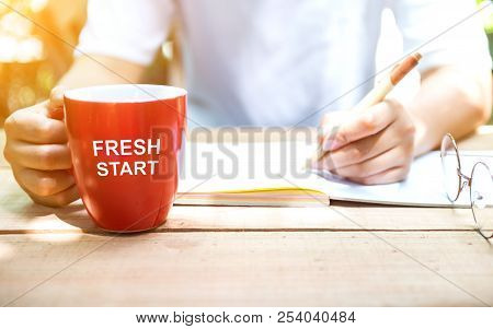 Fresh Start Of The Day. Personal Transformation For Successful Concept. Business Development And Imp