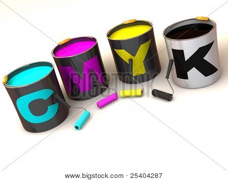 CMYK. Poligrafia. 3D