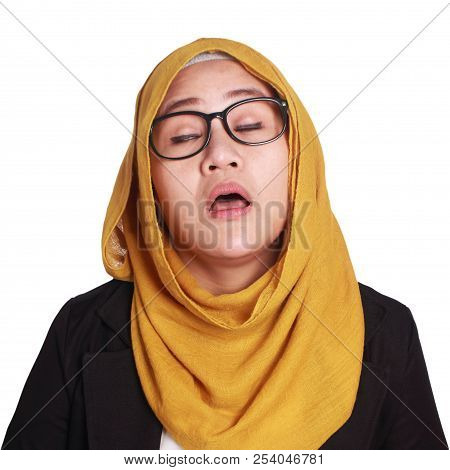 Young Businesswoman Tired, Dizzy Expression