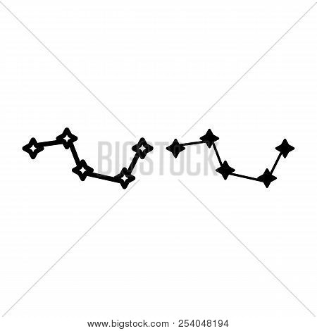 Constellation Ursa Major Line And Glyph Icon. Big Dipper Constellation Vector Illustration Isolated 