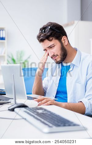 Frustrated young man due to weak internet reception