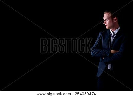 Concept Business People. Businessman On The Background. Businessmen Look Dastardly. Businessmen Show