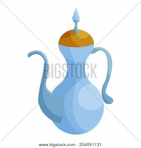 Traditional Arabic Coffee Mug Icon In Cartoon Style Isolated On White Background Illustration