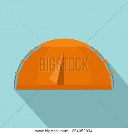 Hiking Tent Icon. Flat Illustration Of Hiking Tent Icon For Web Design