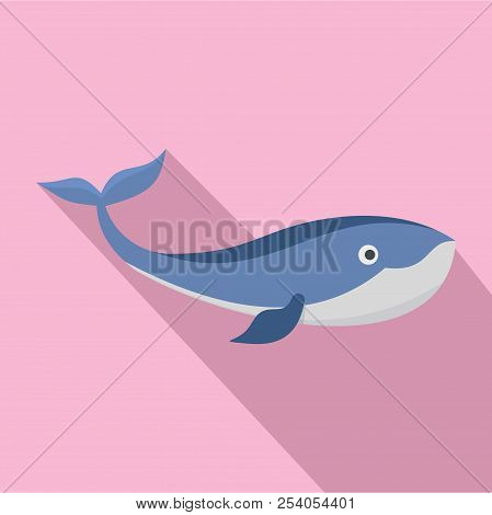 Sea Whale Icon. Flat Illustration Of Sea Whale Icon For Web Design