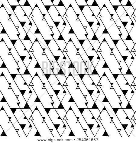 Seamless Vector Pattern From Black And White Triangles.