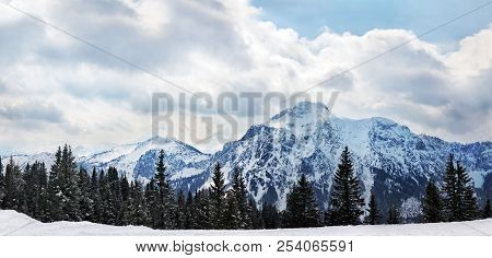 Beautiful Panorama Of European Alps At Schwangau, Bavaria, Germany‎