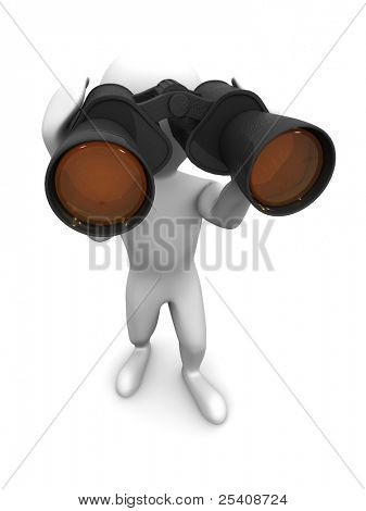 คนที่ มีกล้องส่องทางไกล 3d