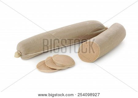 Paste Sausage In A Natural Shell On A White Background Isolated