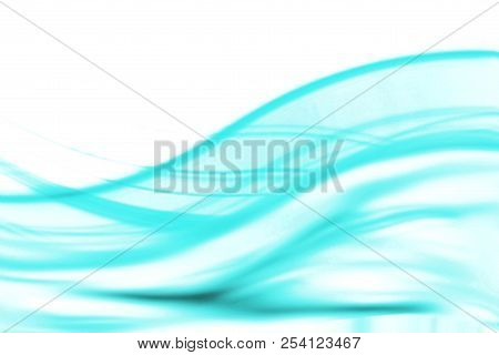 Abstract Cyan Blue Wavy Cures Image Background Copy Space