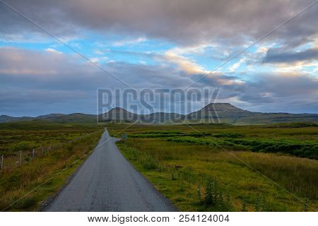 Sigle Road Landscape On The  Isle Of Skye Scotland