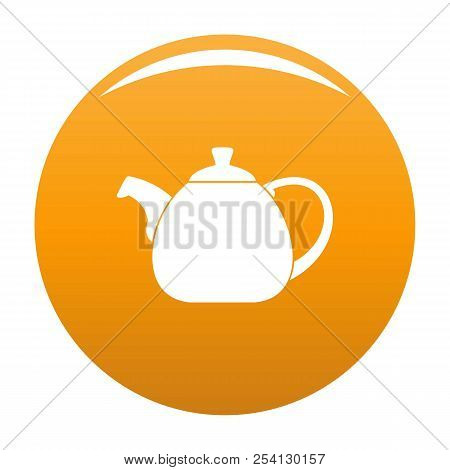 Pot Bellied Kettle Icon. Simple Illustration Of Pot Bellied Kettle Icon For Any Design Orange