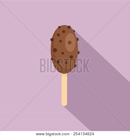 Elipse Ice Cream Icon. Flat Illustration Of Elipse Ice Cream Icon For Web Design