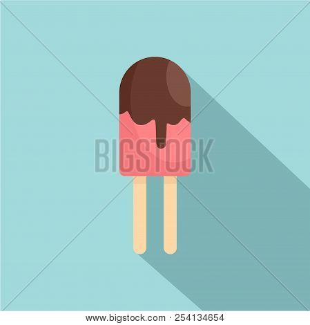 Choco Ice Cream Icon. Flat Illustration Of Choco Ice Cream Icon For Web Design
