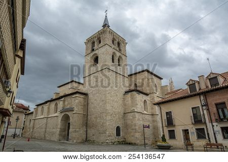 Facade And Tower Of Church Of Santa Maria La Real, Aranda De Duero, Burgos Province, Spain