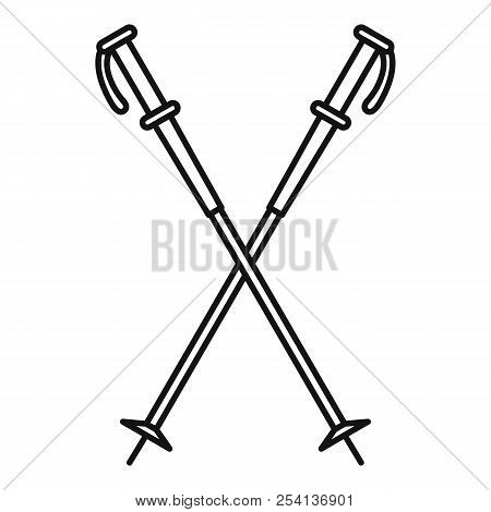 Nord Walking Sticks Icon. Outline Illustration Of Nord Walking Sticks Icon For Web Design Isolated O