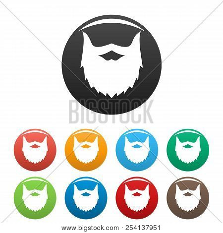 Villainous Beard Icon. Simple Illustration Of Villainous Beard Icons Set Color Isolated On White