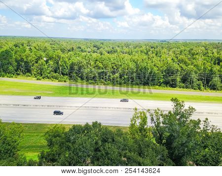 Vertical View Of I-10 Highway From Texas To Louisiana