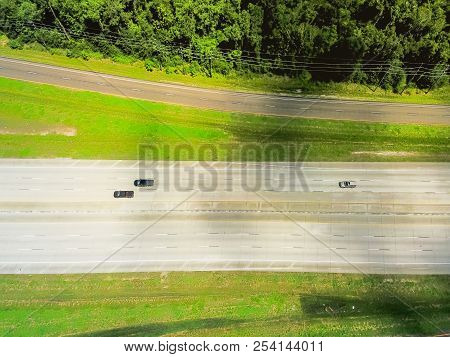 Vertical View Of I-10 Highway From Texas To Louisiana