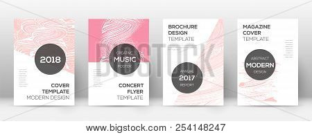 Cover Page Design Template. Modern Brochure Layout. Comely Trendy Abstract Cover Page. Pink And Blue