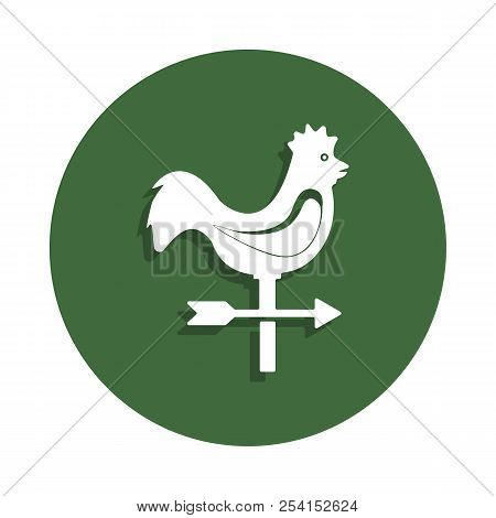Cock-rope Weather Vane Icon In Badge Style. One Of Farm Collection Icon Can Be Used For Ui, Ux On Wh