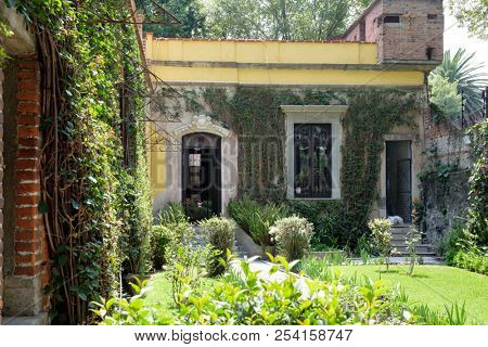MEXICO CITY,MEXICO - JULY 13,2018 : The house of the exiled soviet leader Leon Trotsky in Coyoacan