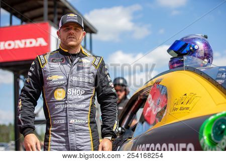 August 11, 2018 - Lexington, Ohio, USA: Justin Marks (42) gets ready to qualify for the Rock N Roll Tequila 170 at Mid-Ohio Sports Car Course in Lexington, Ohio.