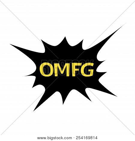 Bright Vector Battle Speech Bubble Omfg. Colorful Emotional Icon Isolated On White Background. Comic