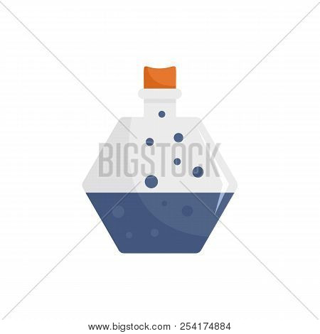 Blue Potion Icon. Flat Illustration Of Blue Potion Icon For Web Isolated On White