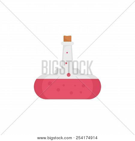 Red Boiling Potion Icon. Flat Illustration Of Red Boiling Potion Icon For Web Isolated On White