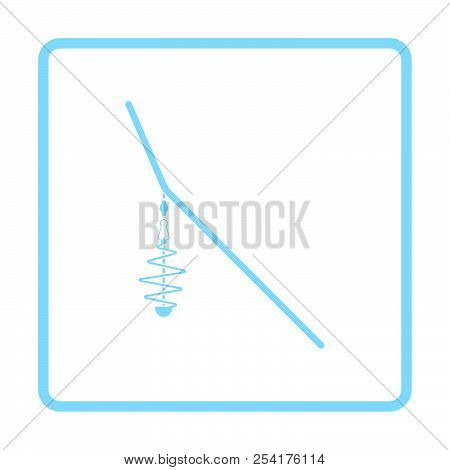Icon Of  Fishing Feeder Net. Blue Frame Design. Vector Illustration.