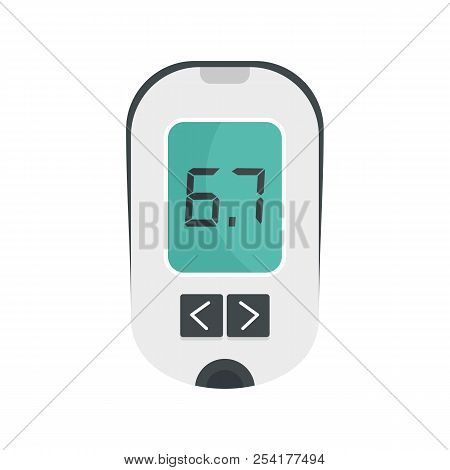 Glucometer Icon. Flat Illustration Of Glucometer Icon For Web Isolated On White