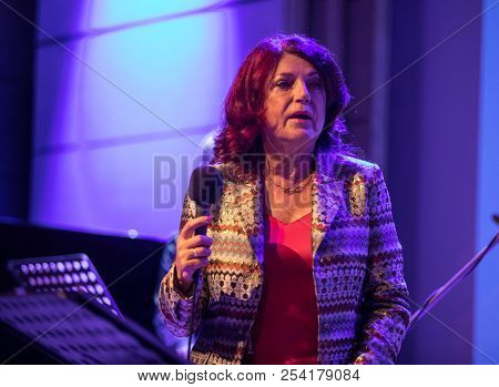 Cracow, Poland - July 31, 2018: Urszula Dudziak Live On Stage In Manggha Museum Of Japanese Art And 