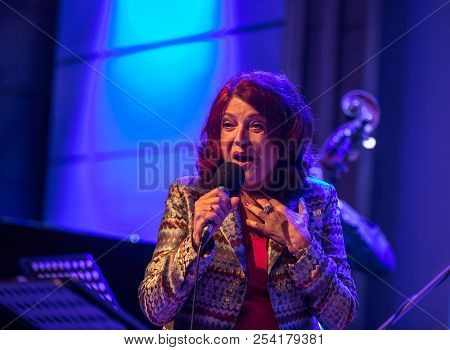 Cracow, Poland - July 31, 2018: Urszula Dudziak Live On Stage In Manggha Museum Of Japanese Art And 