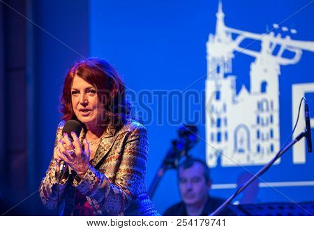 Cracow, Poland - July 31, 2018: Urszula Dudziak Live On Stage In Manggha Museum Of Japanese Art And 